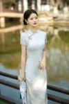 kf-S7bbd475b22984316a1b9e497bcf236a4s-Silk-Jacquard-Long-Qipao-2024-Spring-New-Little-Fresh-Ladies-Daily-Slim-Fit-Banquet-Short-Sleeve